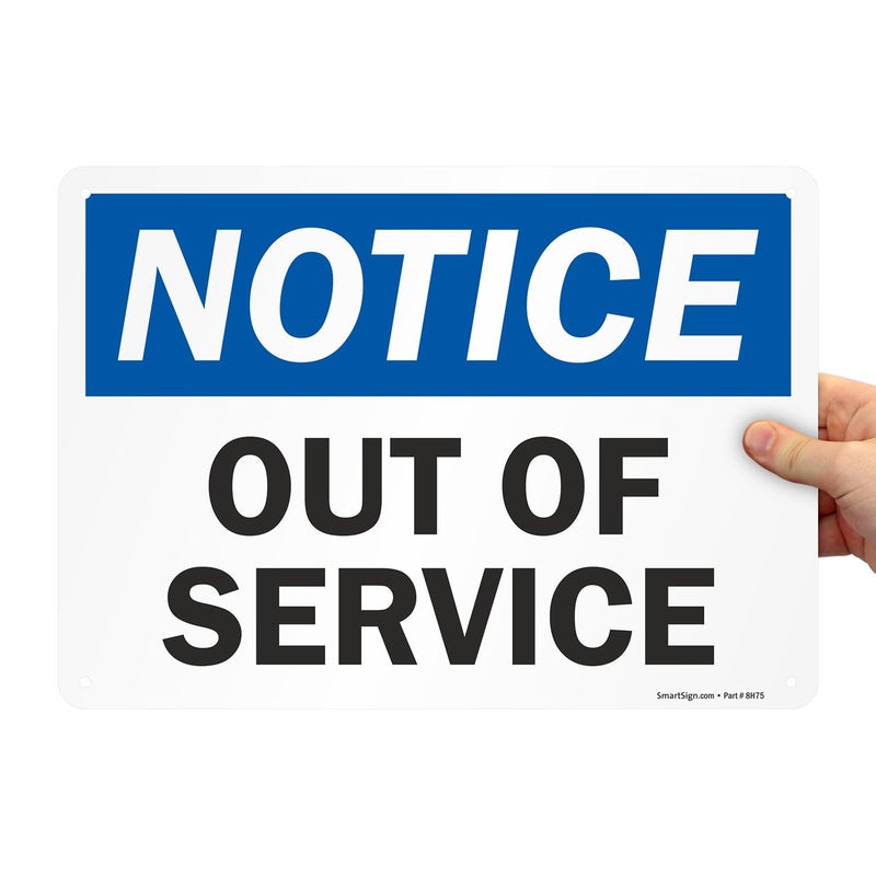SmartSign "Notice - Out Of Service" Sign | 10" x 14" Aluminum - Image 2